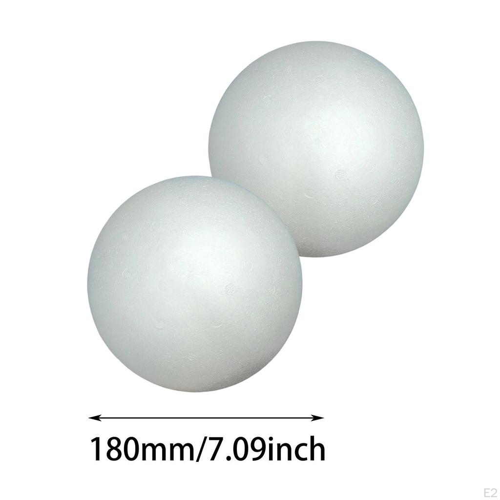 2 Pieces Craft Foam Balls Christmas Pendant Supplies White for Household School Project