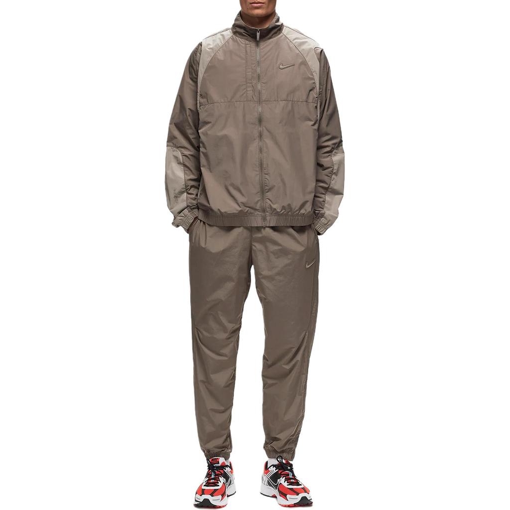 Nike Solid Color Elastic Waist Mid Rise Loose Casual Pants Men Bottoms Brown FN7668-040