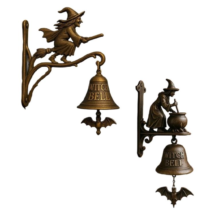 Motion Sensorings Metal Brooms Witches Doorbell Magics Potions Sound Light Halloween Party Decoration