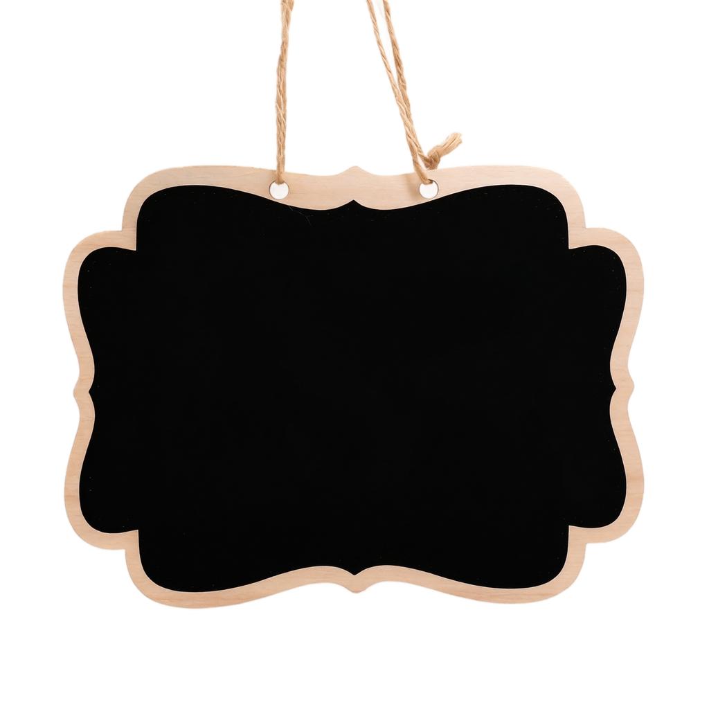 Double Sided Wooden Hanging Chalkboard, Portable Blackboard for Kitchen Menu, Home Decor Sign