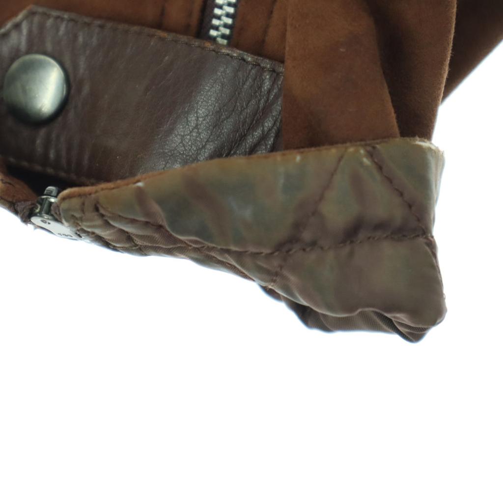 Made In Japan Long Sleeve Suede Leather Coat 9 Quilted Sheepskin Liner Women Used