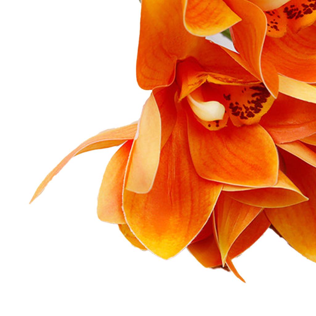 6 ks Dekorácia z umelých orchideí 3D tlačené hodvábne kvety Kovový drôtený stonok Orchidea Kvetinové dekorácie pre