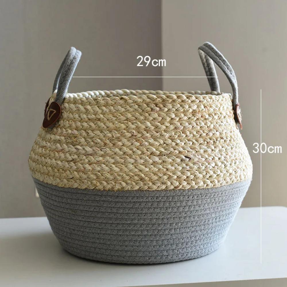 Bamboo Seagrass Storage Baskets Wicker Basket Plant Nordic Style Garden Flower Pot Laundry Basket Container Toy Holders