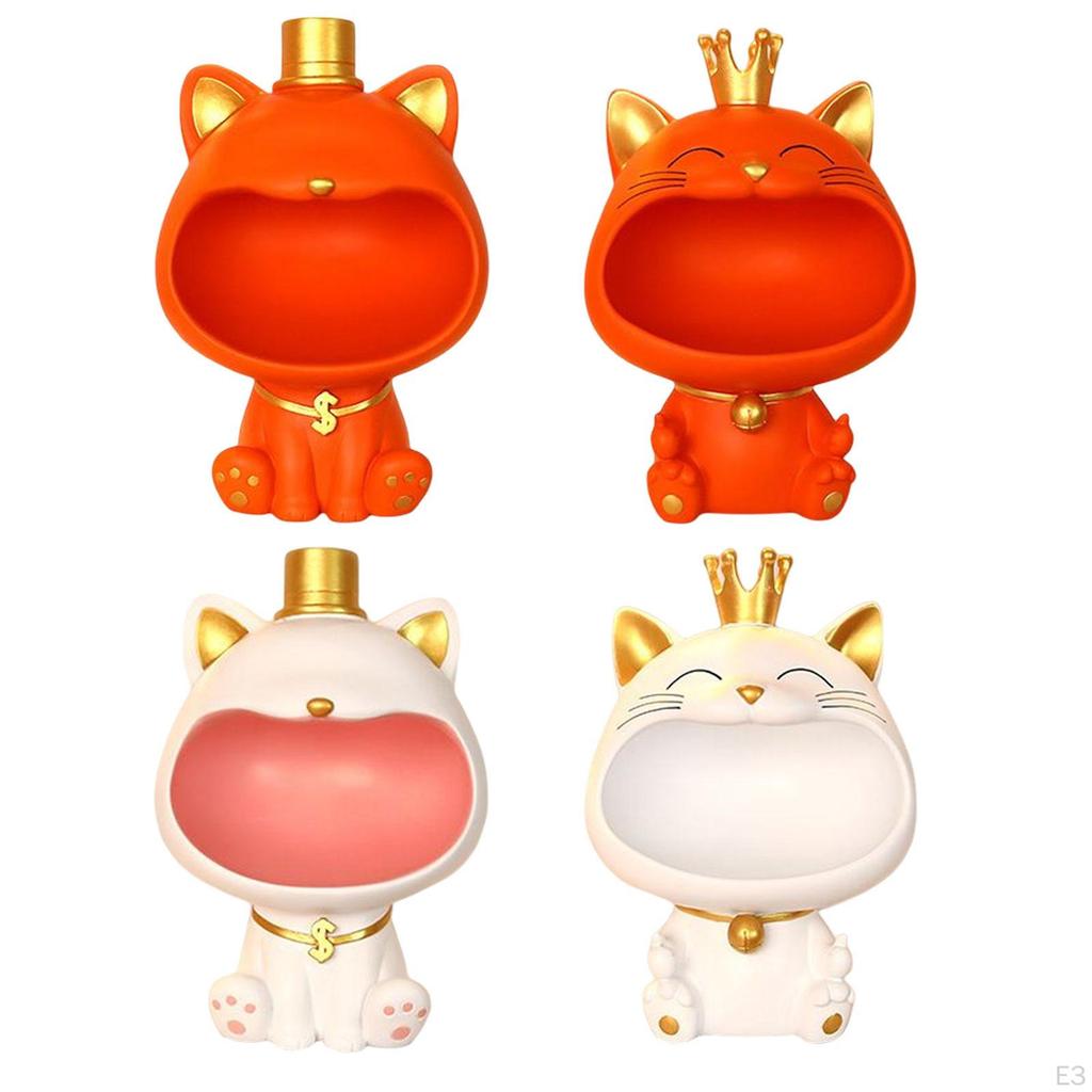 Cat Figurine Storage Box Desk Organizer Candy Nordic Statue of ,