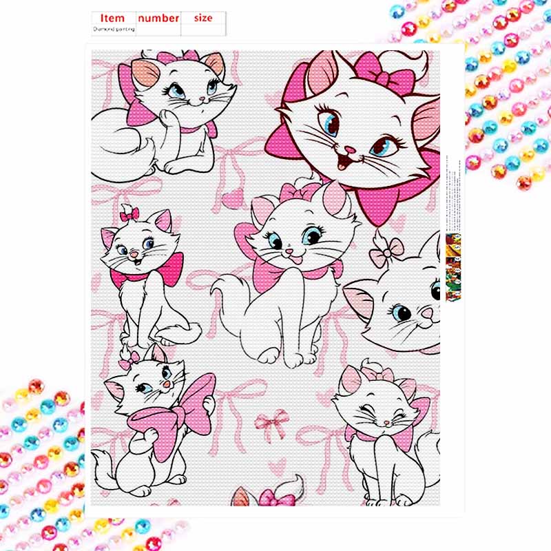 Disney Diamond Painting 5D DIY Marie Cat Diamond Painting Art Diamond Painting Kit Adult/Beginner Gift Idea Home Decor