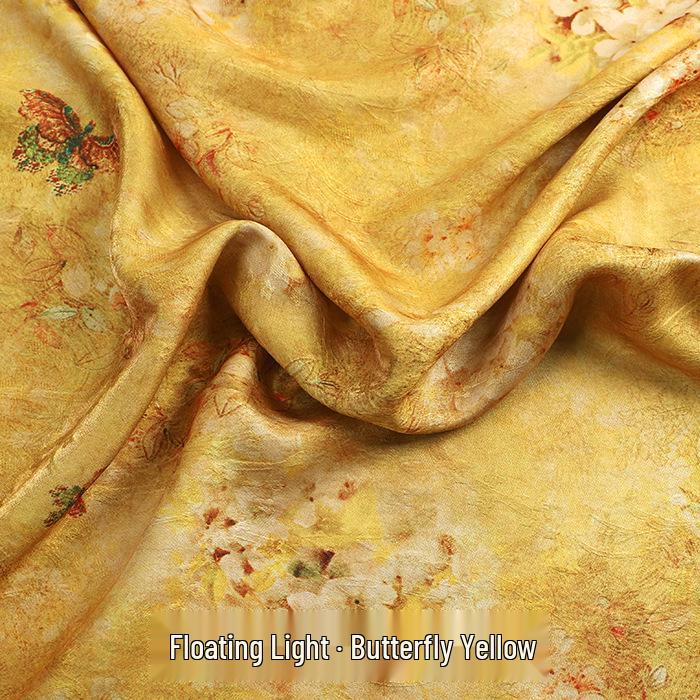 Luxuriös bedruckter Cheongsam-Kleiderstoff aus Seidenimitat, Xiangyun-Garn, weicher chinesischer Tang-Anzug-Stoff