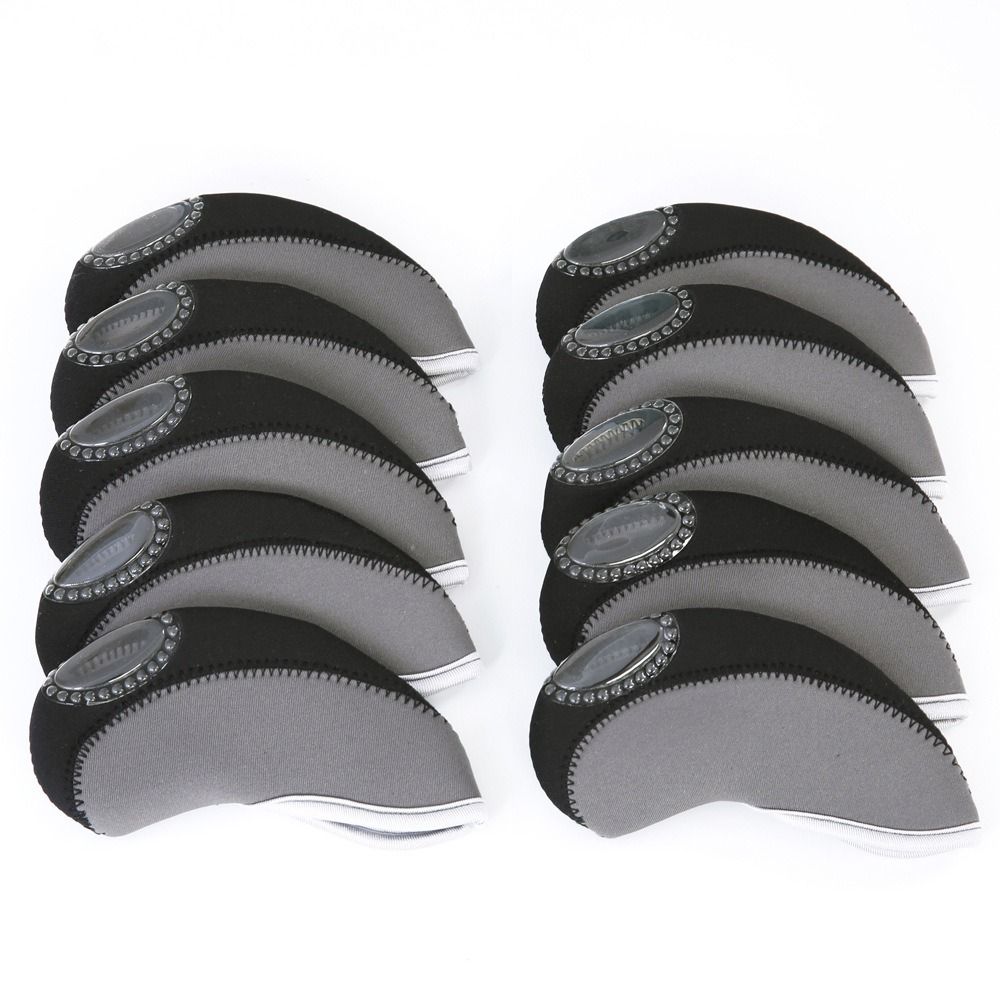 10pcs Durable Material Golf Iron Covers Two Tone Color Golf Club Covers Travel Gear