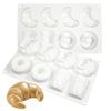 New 8Holes Cow Horn Bun Donut Cake Silicone Mold French Mousse Pastry Chocolate Molds DIY Home Baking Mould Bakeware Tools