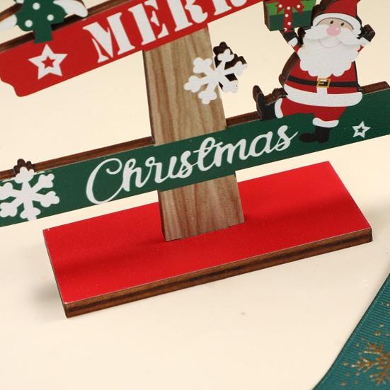 Znak Świąteczny Dekoracje Stołowe Drewniany w Kształcie Drzewka Święty Mikołaj Bałwan Pudełka na Prezenty Dekoracja Stołu na Wiejski Stół Etagere Biurko Półka Kominkowa