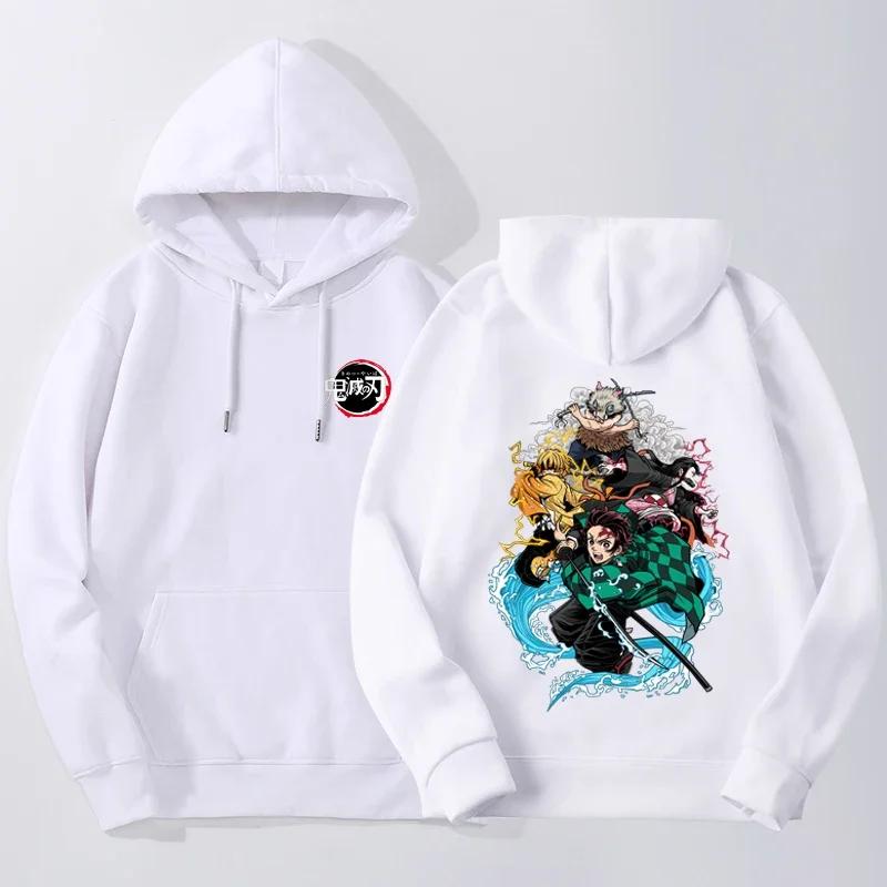Demon Slayer Anime Hoodie Men Women Tanjirou Nezuko Sweatshirts Kimetsu No Yaiba Oversize Japan Anime Sudaderas Pullover