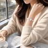 Elegant Pearl Bracelet Watch Round Dial Small Dial Watch Durable Women Quartz Watch  Women
