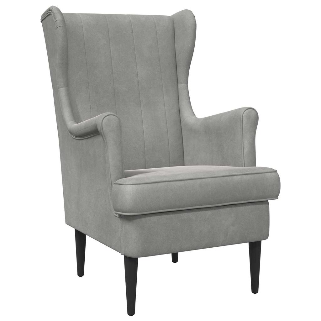 Armchair Light Grey Velvet