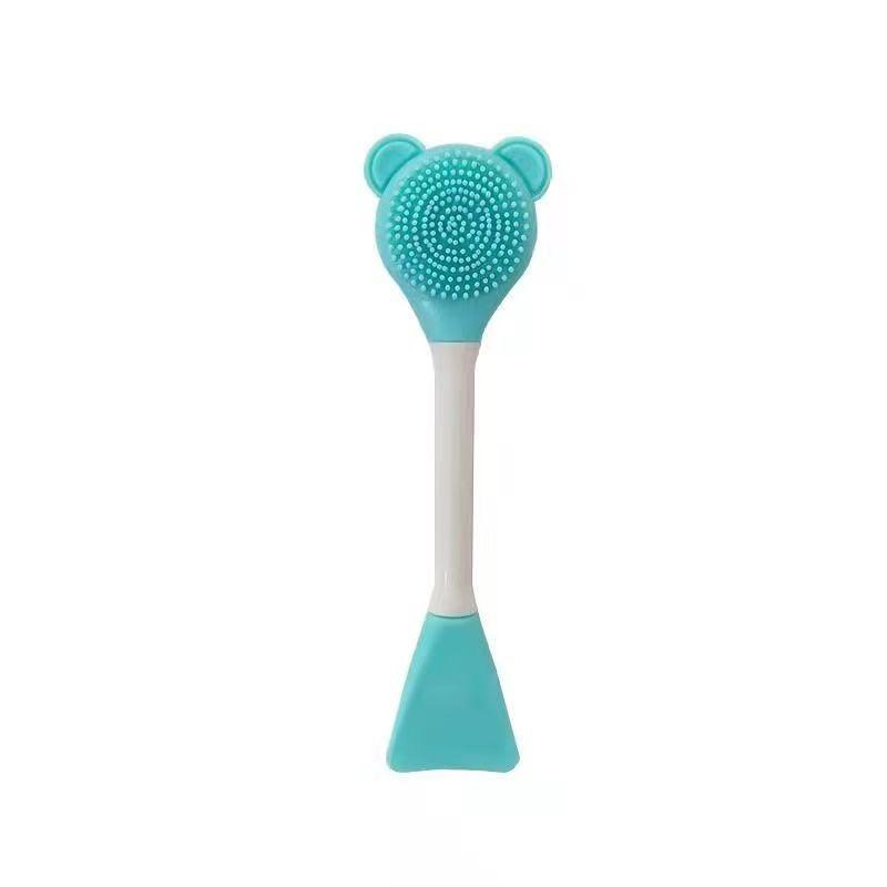 

Bear Silicone Double Head Face Mask Brush Mud Film Facial Brush Skin Care Tool Facial Exfoliate Blackhead Removal Cleanser Brush
