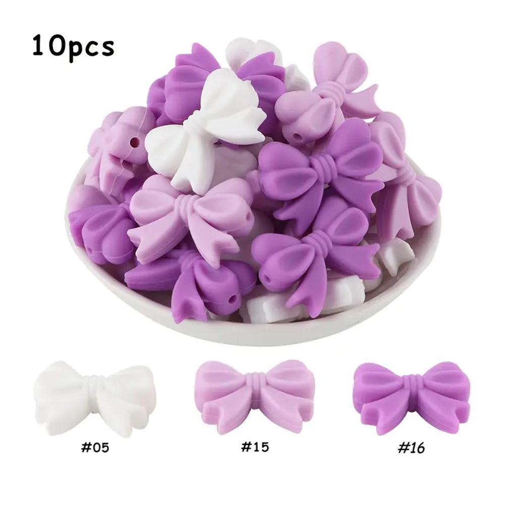 10/38/45PCS Bow Silicone Bead Set, 12mm/15mm, suitable for DIY handmade making, keychains, jewelry, bracelets, necklaces, etc