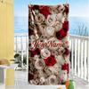 Rose Customize Your Name Beach Towel Quick-Dry Soft Microfiber For Beach Bathroom Outdoor Swimming Pool Camping Picnic Yoga Diving Vacation Accessorie