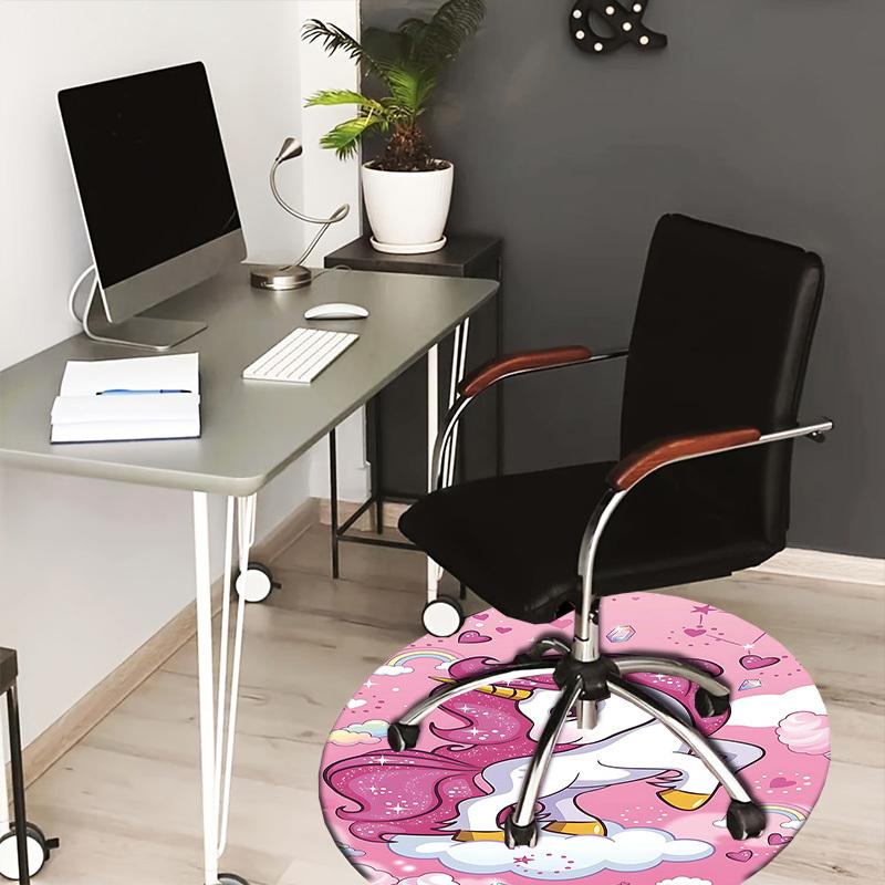 

1PC Unicorn Clouds Non-Slip Floor Round carpet, Office, family, bedroom, Large Area Rug Indoor Rugs, Durable Polyester-L0398 80cm by 80cm