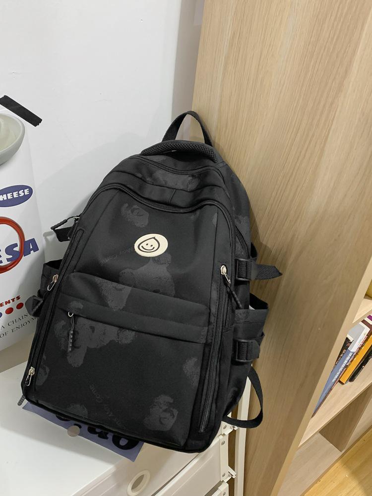 Unisex Large Capacity Fashionable Teddy Bear Print Backpack for Students and Travelers