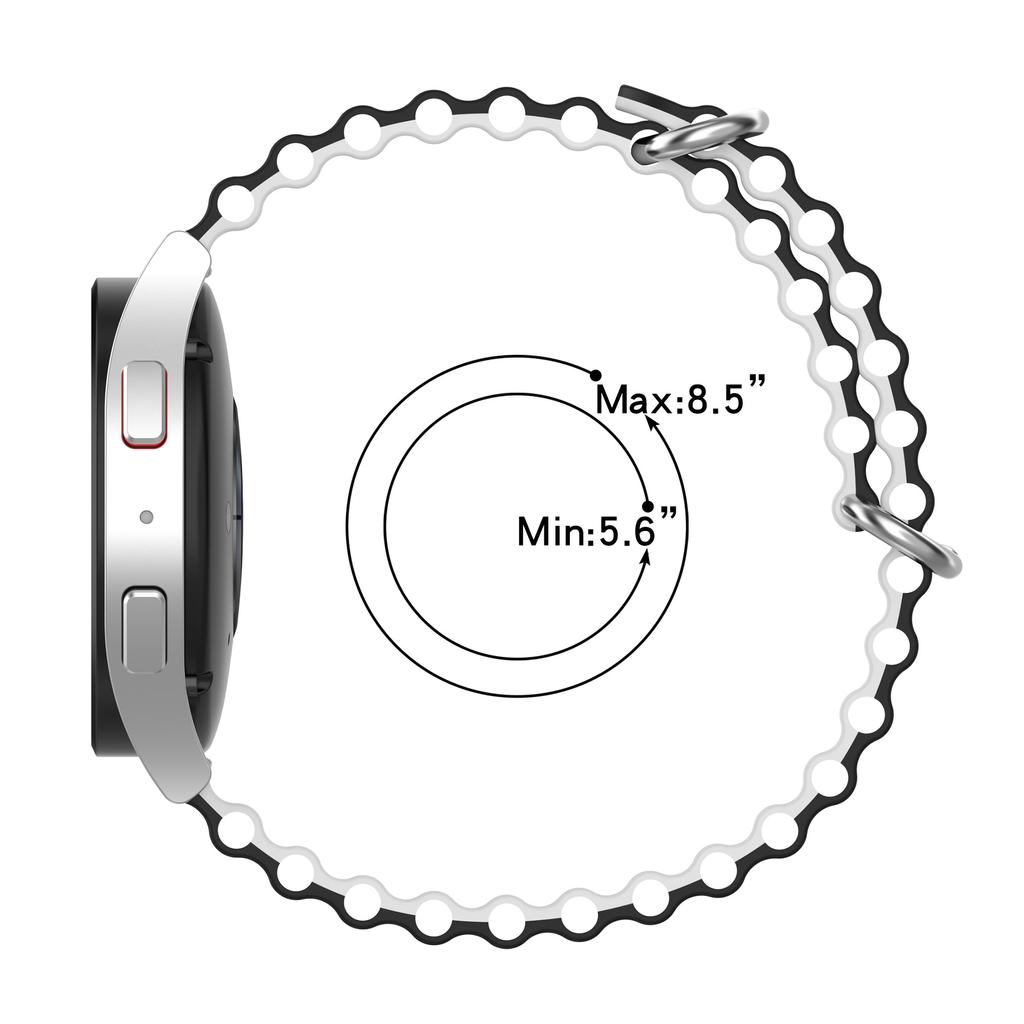 For Garmin Vivoactive 4/Garmin Venu 2 Universal 22mm Silicone Watch Strap Wavy Design Double Color Watchband