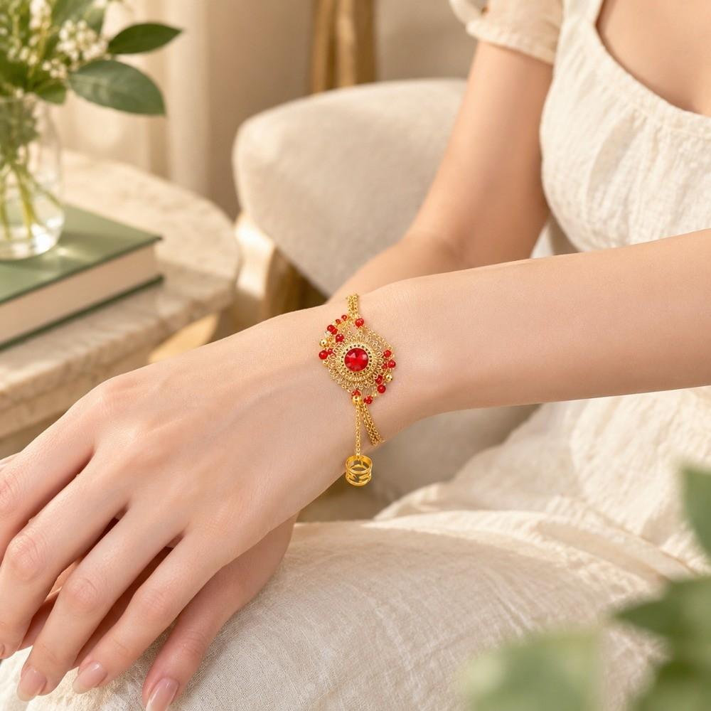 1pc/1pair Fashion Out Tribal Ring Bracelet Belly Dance Costumes Diamond Bracelet  For Girl Bead Show