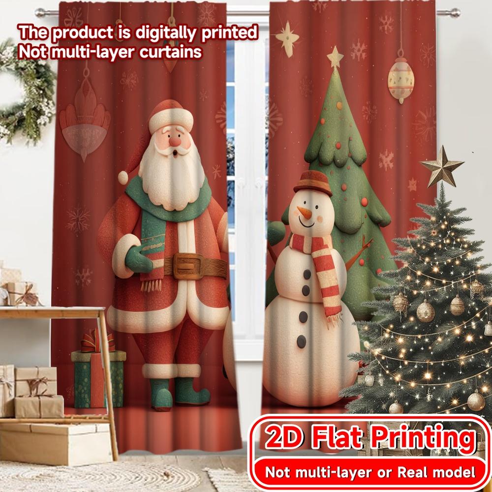 

Set Of 2 Modern Flat Printing Holiday Magic Minimalist Curtains Versatile Polyester Art Deco Festive Perfect Bedroom Curtain For Master Made W100*H70(CM)-Rod Pocket&1PCS