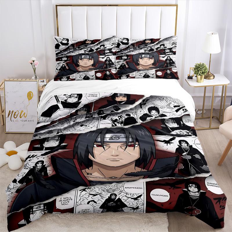 Naruto Vs Itachi Clash Shadows Print 3Pcs Bedding Setduvet Cover With 2 Bedropillowcase Home Birthday Gift