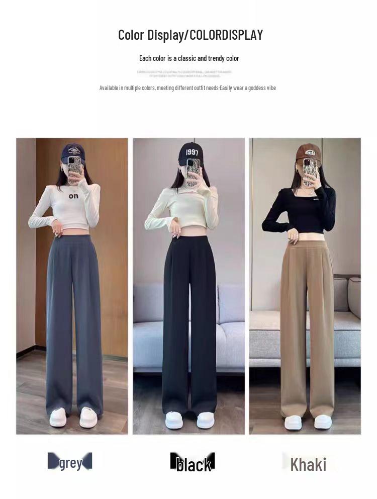 Ice Silk Wide-Leg Plus-Size Women's Summer Slimming Casual Pants