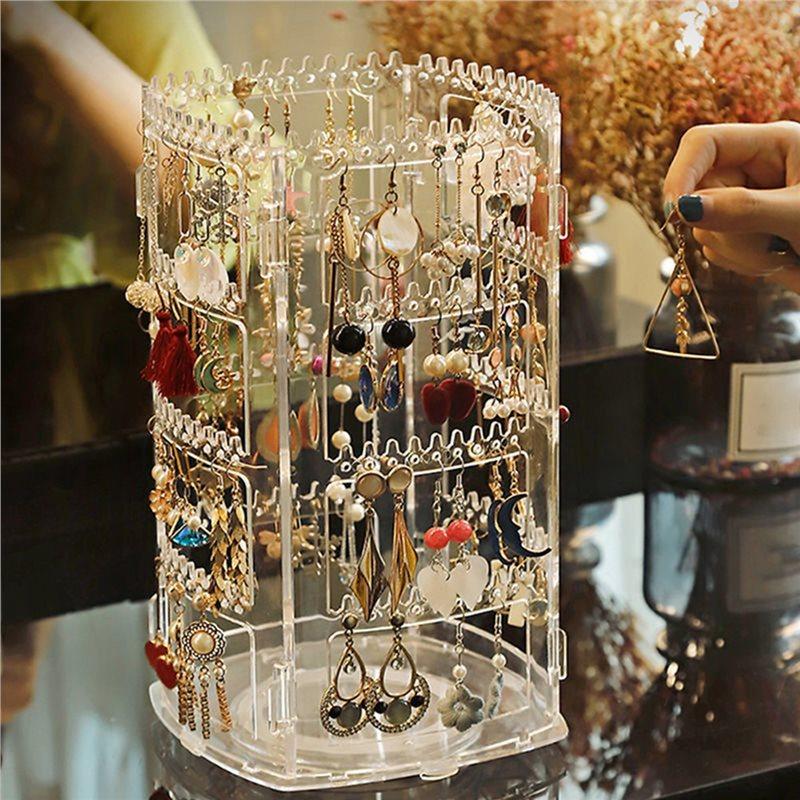 M-Modern-1Pc, Rotating Jewelry Display Rack, Ear Clips, Earrings, Earrings And Necklace Rack.