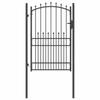EMMEN Wrought Iron Garden Gate with Ornamental Details 200 X 100 Cm
