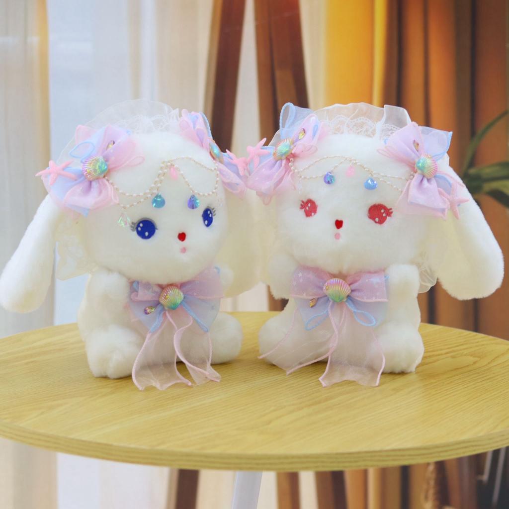 Cute Cute Rabbit Shell Ribbon Rabbit Plush Toy Doll Rabbit Grab Machine Doll Activity Gift
