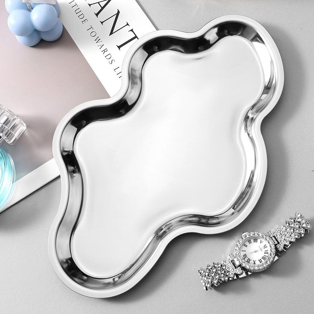 Cloud Shaped Stainless Steel Perfume Trinket Catchalls Display Organizers Aesthetic Minimalist Bedroom Decor Storage Trays