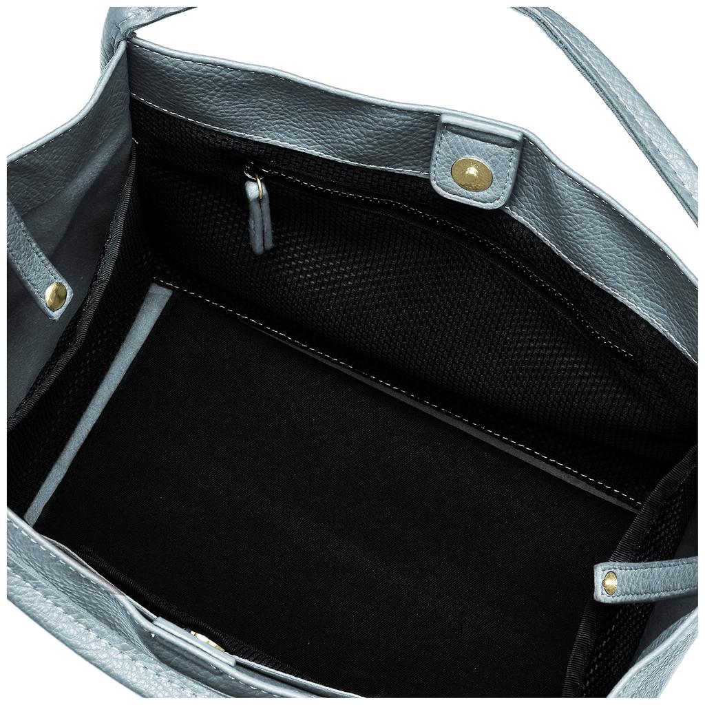 Cuco Women's Faux Leather Square Tote Bag (A4 Size), 2253111002, Sax (376)