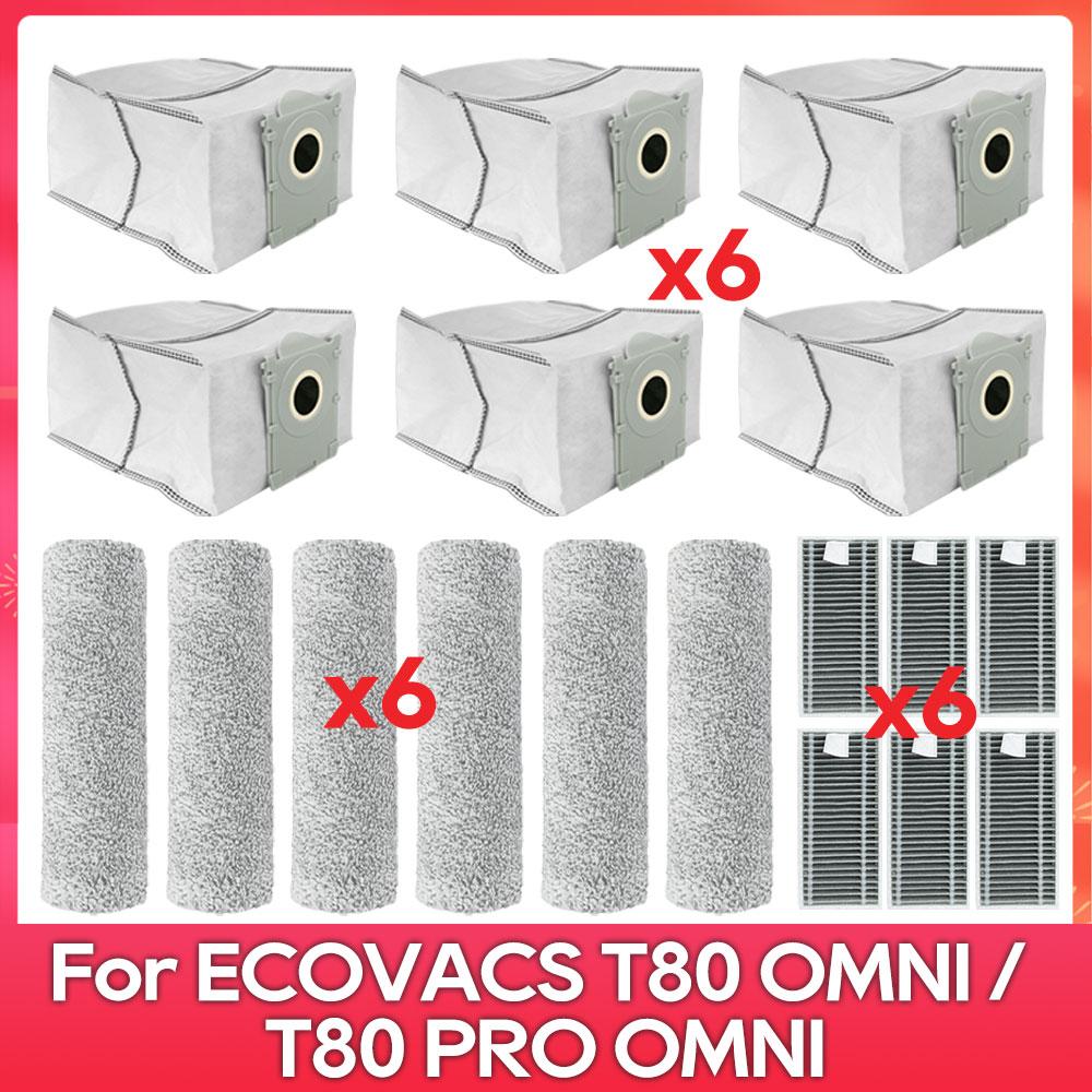 Fit For ( ECOVACS T80 PRO OMNI / T80 OMNI ) Vacuum Parts Main Roller Mop Cloth Side Brush Dust Bag HEPA Filter Accessories