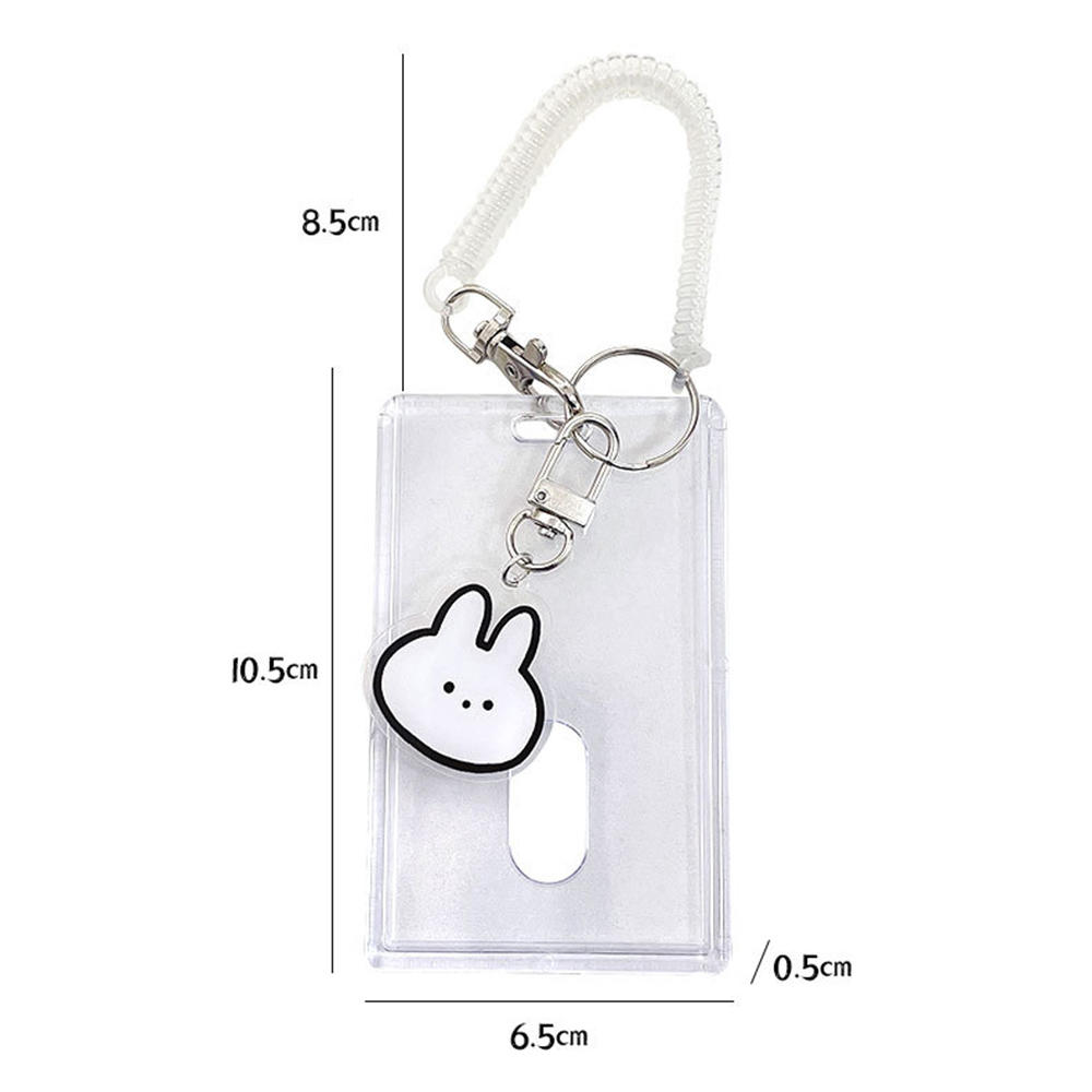 Transparent Credit ID Bank Card Holder Acrylic Photocard Photo Case Organizer Cartoon Key Chain Pendant Passport Pocket Sleeve