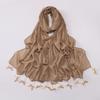 New Chiffon Hijab Veil Scarf Hand-Sewn Glass Tube Bow Long Scarf Gauze Horse Muslim Women Hijab Islam Turban Headscarves Ladies