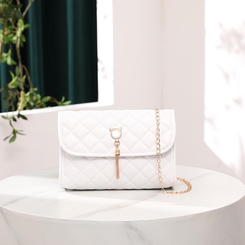 

Клетчатая цепочка для сумки, нишевый дизайн, женская сумка кроссбоди через плечо, популярная сумка для мобильного телефона белый