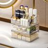 24.2817.4*8cm Cutie de depozitare transparentă Organizator de machiaj Cutie de depozitare stivuită cu sertare Dulap pentru containere netede pentru articole diverse