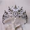 1pc Luxury Gothic Moon Tiara Celestial Queen Crown for Women Baroque Star Headpiece Vintage Weddings Elegant Party Crown