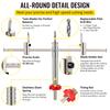 SucceBuy Adjustable Steel Hole Saw Cutter Kit 40-200mm w/ Shield Hole Cutter Drill Bit DIY Tool Sheetrock Veneer Slate
