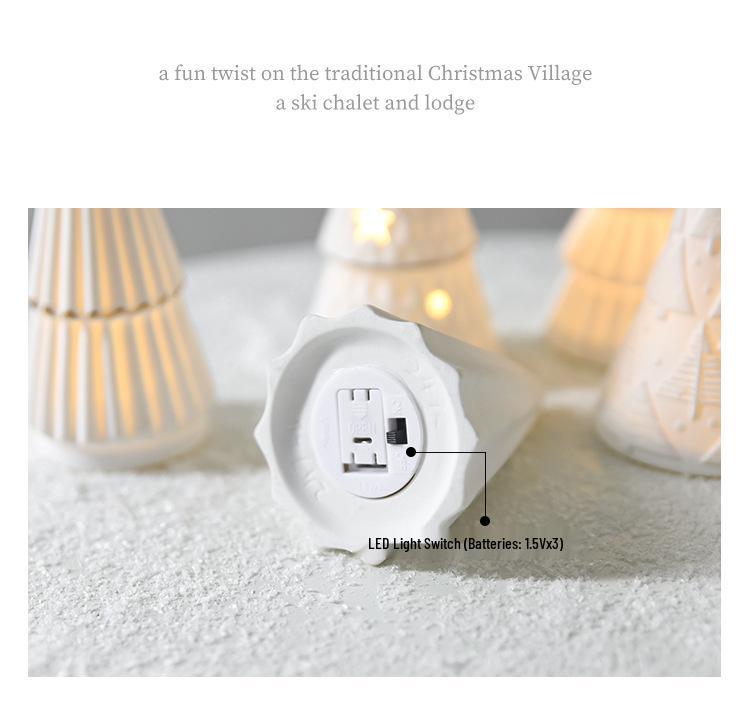 Nordic Style Ceramic Luminous Christmas Tree Ornament - Desktop Decoration Gift