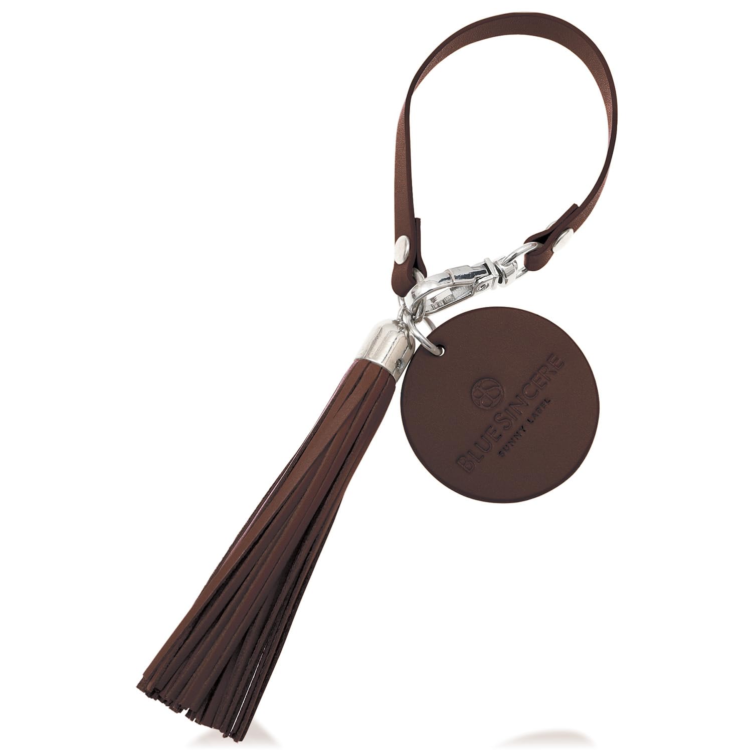 

Кисточка-шарм Брелок из натуральной кожи с брелоком для ключей из усадочной кожи KH2 [BLUE SINCERE] Кисточка, Женский / (Темно коричневый)