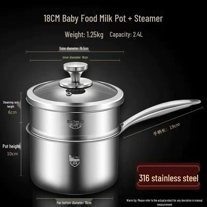 316 Stainless Steel Non-stick Milk and Baby Food Pot