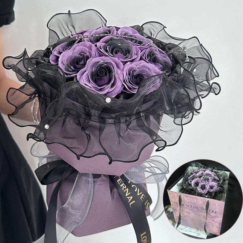 19 fejes mű rózsacsokor Valentin-napi ajándék művirág rózsa szappan csokor esküvőre, születésnapi partira DIY ajándék