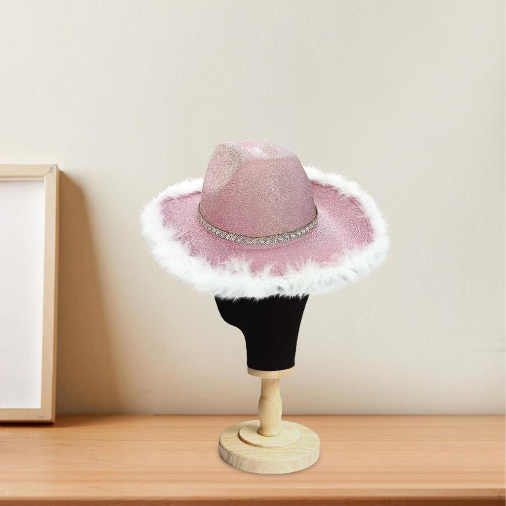 Cowboy Hat Bling Costume Accessories Wide Brim Glitter for Holidays Party Cosplay