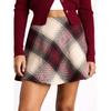 Women's High Waist Plaid Wool Blend Mini Skirt A-Line Casual Fall Winter Vintage Flowy Soft Skirt Outfits Women's Above Knee Length Work Short Skirts