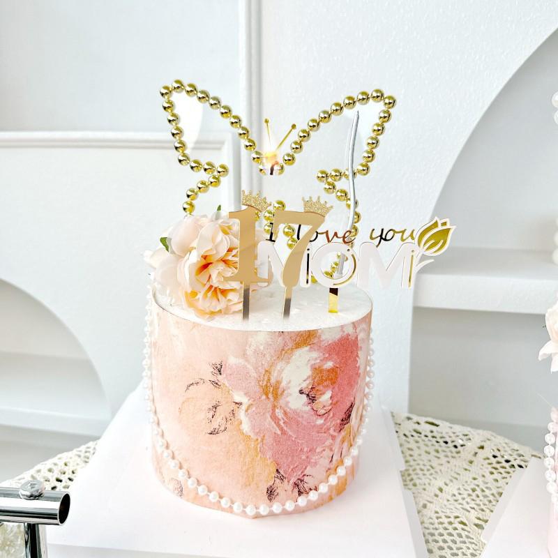INS 0-9 Number Acrylic Mirror Cake Toppers For Kids Adults Birthday Party Supplies Wedding Anniversary Days Cake Decorations