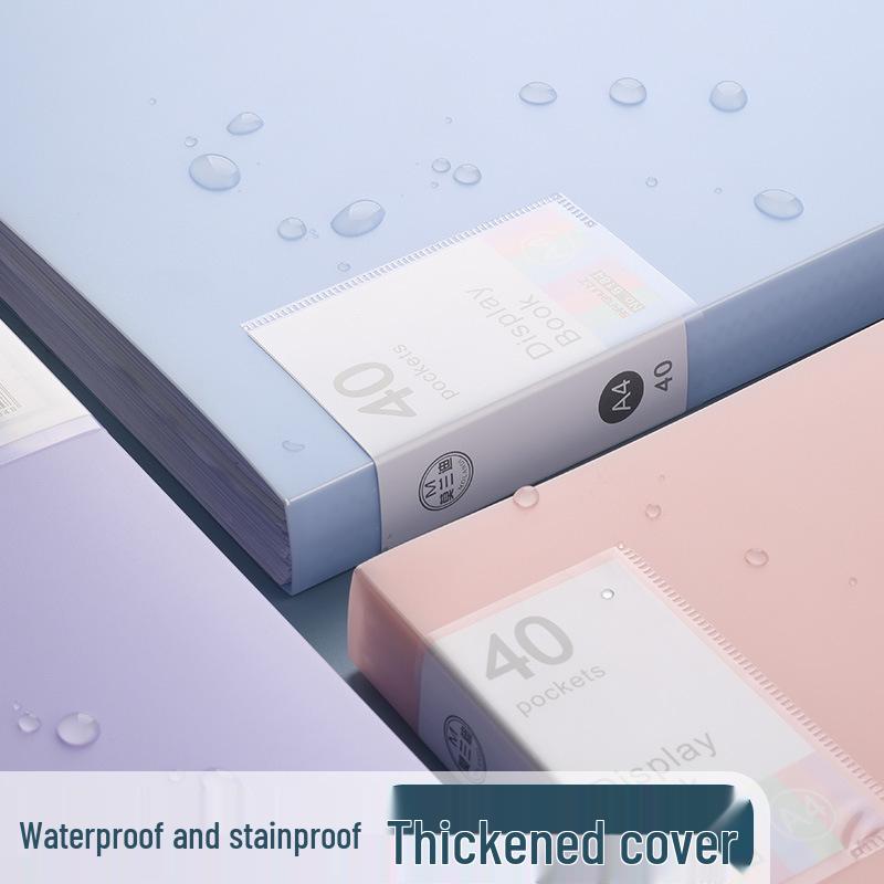A4 Morandi Color Clear Insert Folder: Transparent Storage Album for Test Paper Collection.