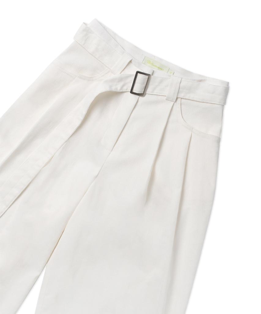 WITHOUT SUMMER Linen Belted Pants_Ivory