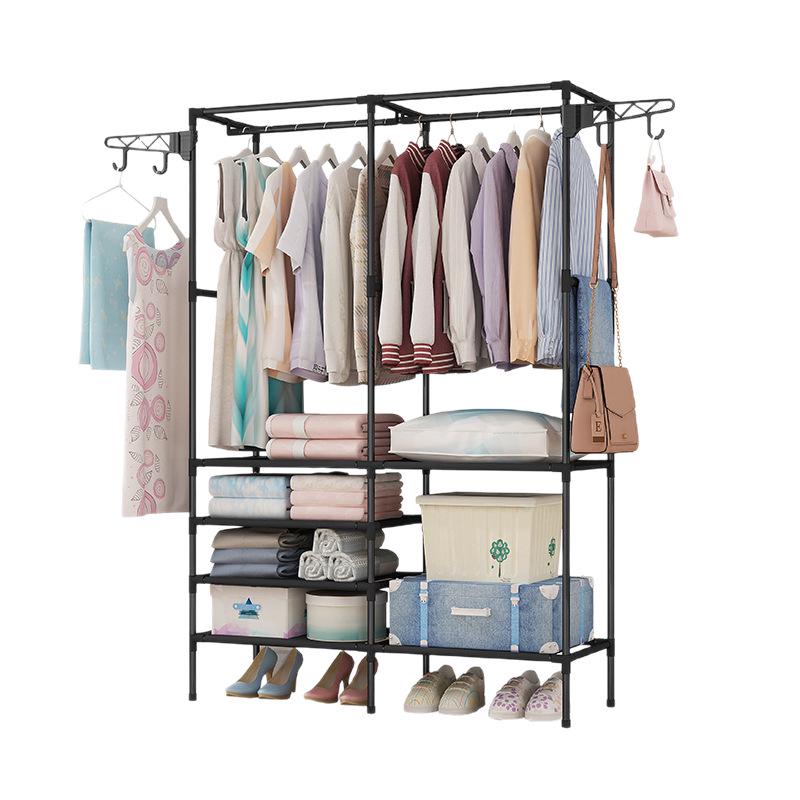 Multifunctional Metal Coat Rack - Bold Floor-Standing Design for Bedroom Use