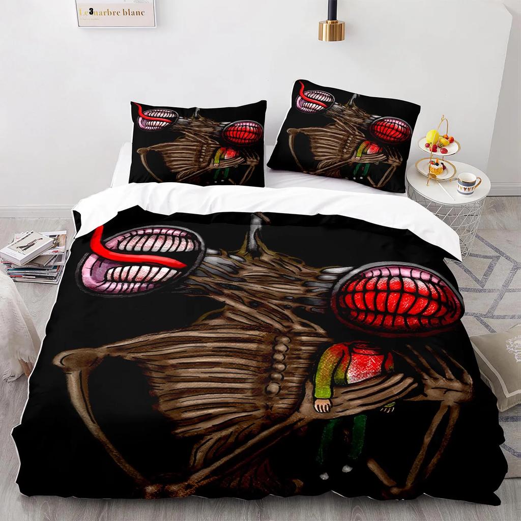 Siren Head Sängkläder Set Enkel Twin Full Queen King Size Siren Head Sängset Aldult Barn Sovrum Påslakan Set 3D Tryck 001