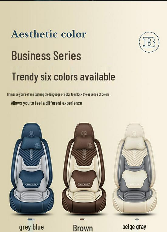 All-Season Linen Car Seat Cushion - Full Coverage & Universal Fit